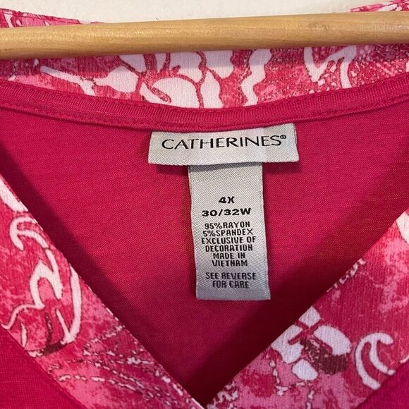 Catherine’s Pink V-Neck Top Size 4X - Picture 2 of 6